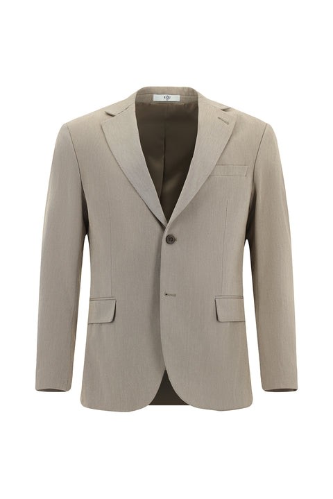 Light Brown 6 Drop Regular Fit Standard Cut Classic Patterned Jacket