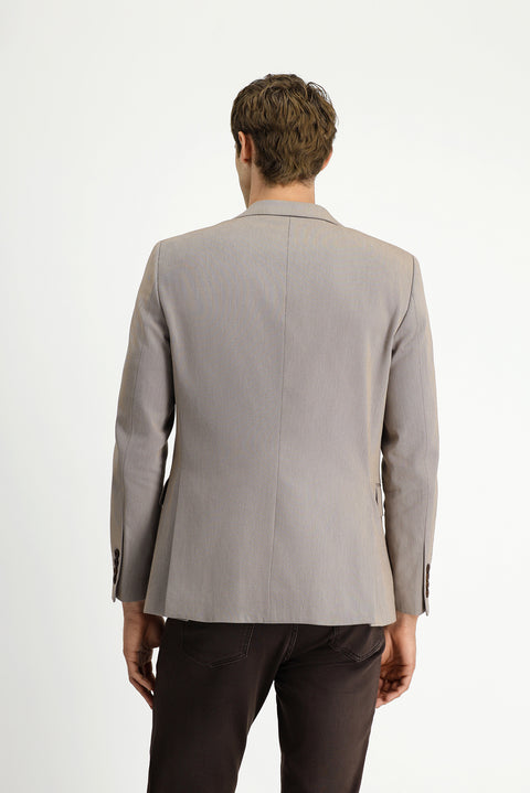 Light Brown 6 Drop Regular Fit Standard Cut Classic Patterned Jacket