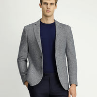 Lacivert 7 Drop Super Slim Fit Eksra Dar Kesim Desenli Spor Ceket