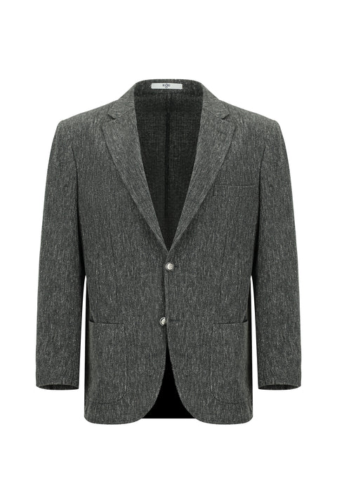 Dark Anthracite 4 Drop Relaxed Fit Patterned Lycra Sport Jacket