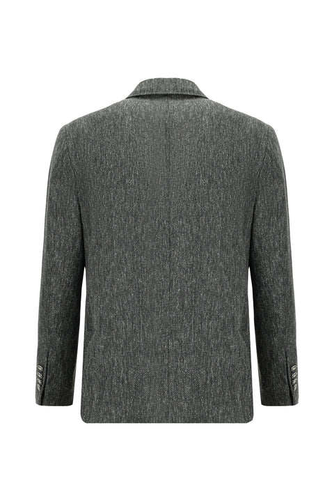 Dark Anthracite 4 Drop Relaxed Fit Patterned Lycra Sport Jacket