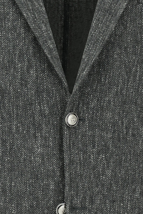 Dark Anthracite 4 Drop Relaxed Fit Patterned Lycra Sport Jacket
