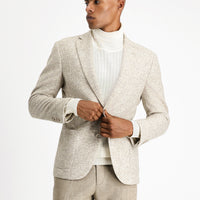 Light Grey 7 Drop Slim Fit Narrow Cut Wool Plaid Sport Italian Jacket