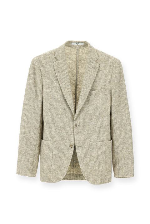 Light Grey 7 Drop Slim Fit Narrow Cut Wool Plaid Sport Italian Jacket
