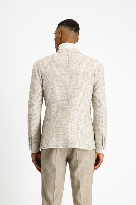 Light Grey 7 Drop Slim Fit Narrow Cut Wool Plaid Sport Italian Jacket