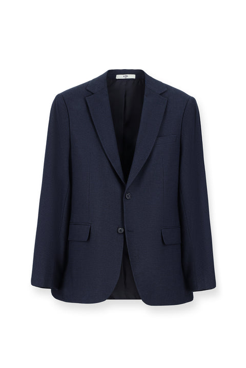 Dark Navy 6 Drop Regular Fit Classic Patterned Jacket