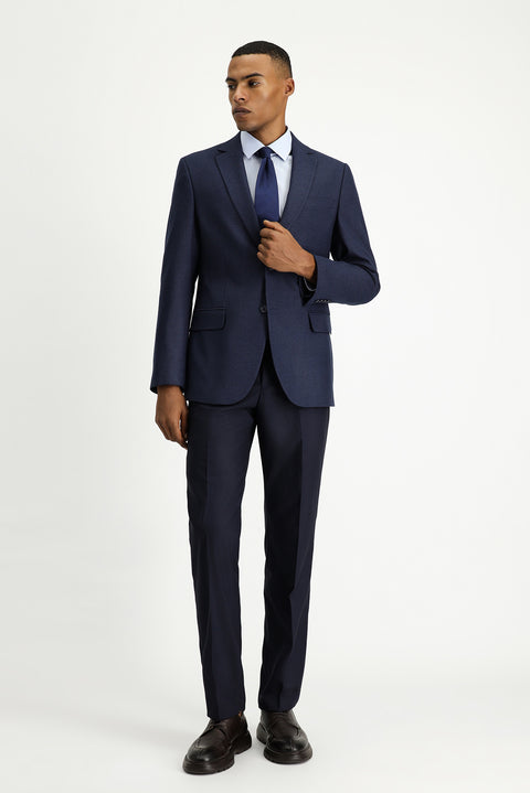 Dark Navy 6 Drop Regular Fit Classic Patterned Jacket