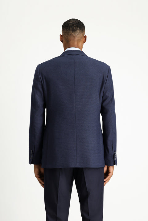 Dark Navy 6 Drop Regular Fit Classic Patterned Jacket