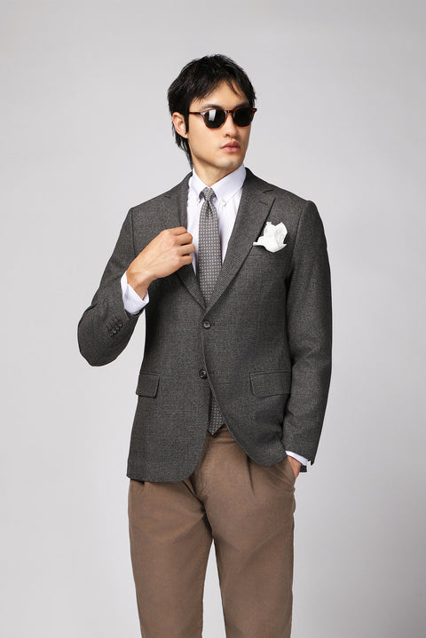 Dark Brown 6 Drop Regular Fit Classic Patterned Jacket
