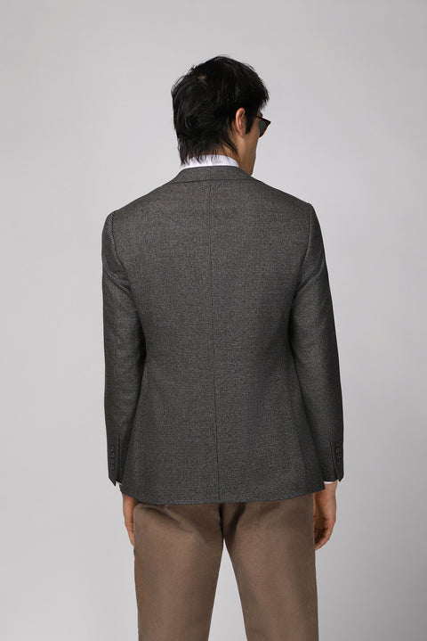 Dark Brown 6 Drop Regular Fit Classic Patterned Jacket