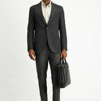 Dark Anthracite 7 Drop Slim Fit Patterned Sport Wool Jacket