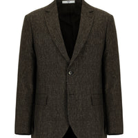 Medium Brown 4 Drop Relaxed Fit Classic Patterned Jacket