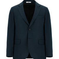 Petrol Green 4 Drop Relaxed Fit Classic Patterned Jacket