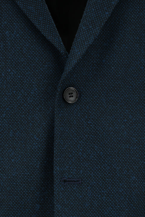 Petrol Green 4 Drop Relaxed Fit Classic Patterned Jacket