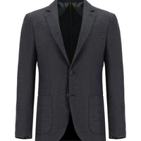 Medium Grey 7 Drop Super Slim Fit Extra Narrow Cut Patterned Sport Jacket