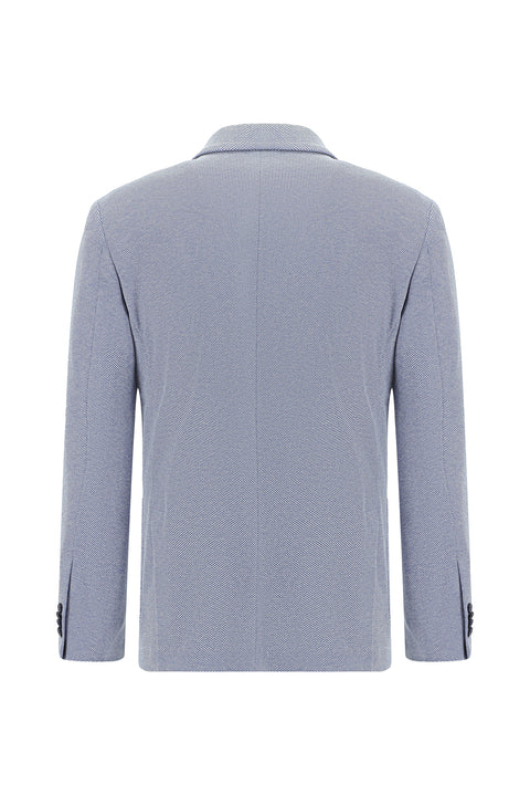 Blue 7 Drop Super Slim Fit Extra Narrow Cut Patterned Sport Cotton Jacket