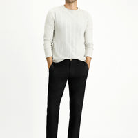 Dark Anthracite Regular Fit Standard Cut Lycra Canvas / Chino Trousers