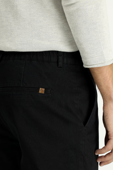 Dark Anthracite Regular Fit Standard Cut Lycra Canvas / Chino Trousers