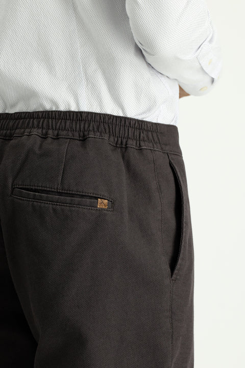 Mid Coffee Regular Fit Standard Cut Lycra Canvas / Chino Trousers