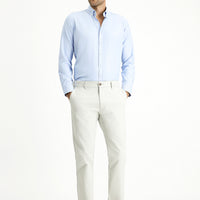 Stone Regular Fit Standard Cut Lycra Canvas / Chino Trousers