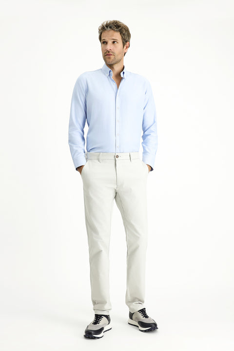 Stone Regular Fit Standard Cut Lycra Canvas / Chino Trousers