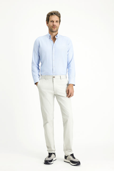 Stone Regular Fit Standard Cut Lycra Canvas / Chino Trousers