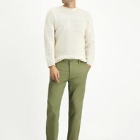 Yağ Yeşili-Olive Regular Fit Standart Kesim Likralı Kanvas / Chino Pantolon
