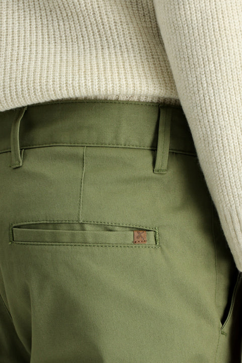 Yağ Yeşili-Olive Regular Fit Standart Kesim Likralı Kanvas / Chino Pantolon