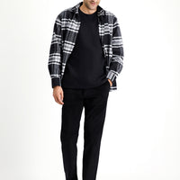 Black Relaxed Fit Comfortable Cut Cotton Corduroy Trousers