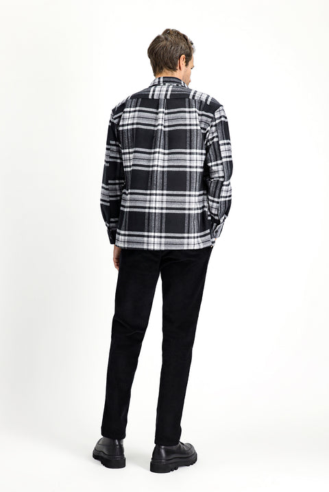 Black Relaxed Fit Comfortable Cut Cotton Corduroy Trousers