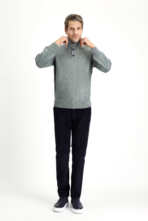 Dark Navy Regular Fit Standard Cut Cotton Corduroy Trousers