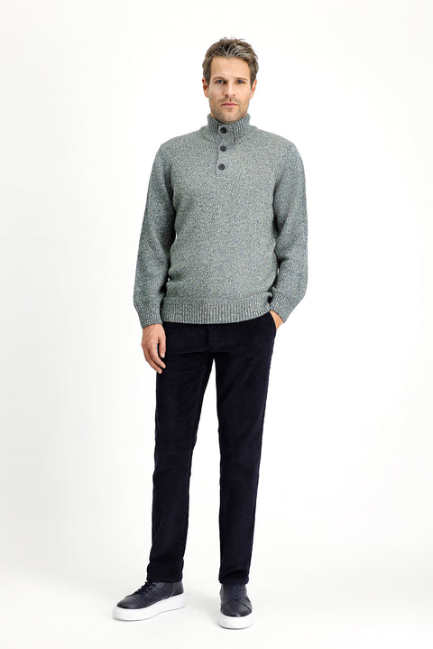 Dark Navy Regular Fit Standard Cut Cotton Corduroy Trousers