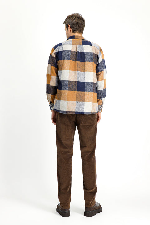 Medium Coffee Relaxed Fit Cotton Velvet Trousers