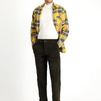 Medium Khaki Relaxed Fit Cotton Corduroy Trousers