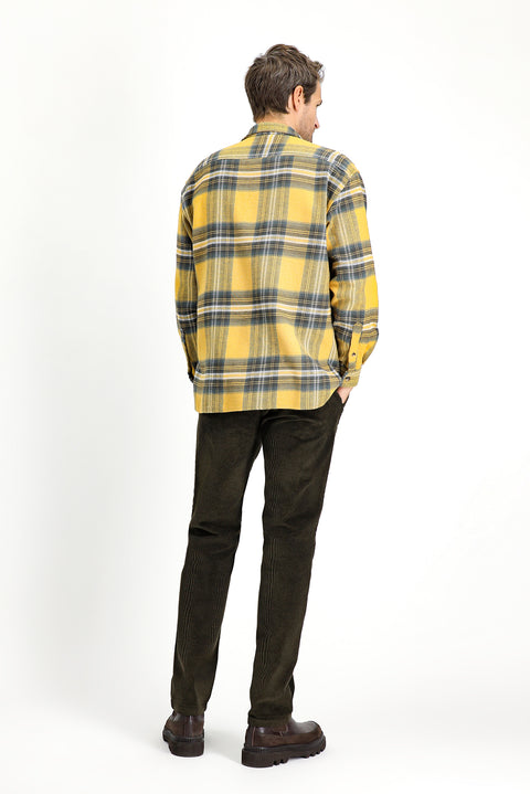 Medium Khaki Relaxed Fit Cotton Corduroy Trousers