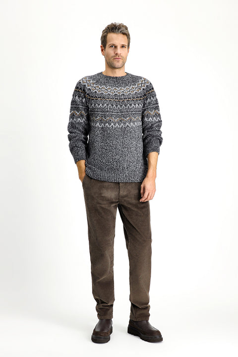 Dark Mink Relaxed Fit Cotton Corduroy Trousers