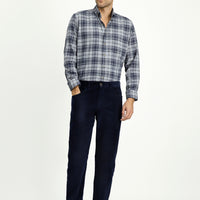 Mid-Navy Relaxed Fit Stretch Corduroy Trousers