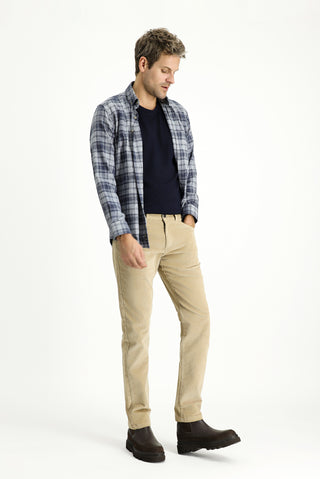  Orta Bej Relaxed Fit Rahat Kesim Likralı Kadife Pantolon