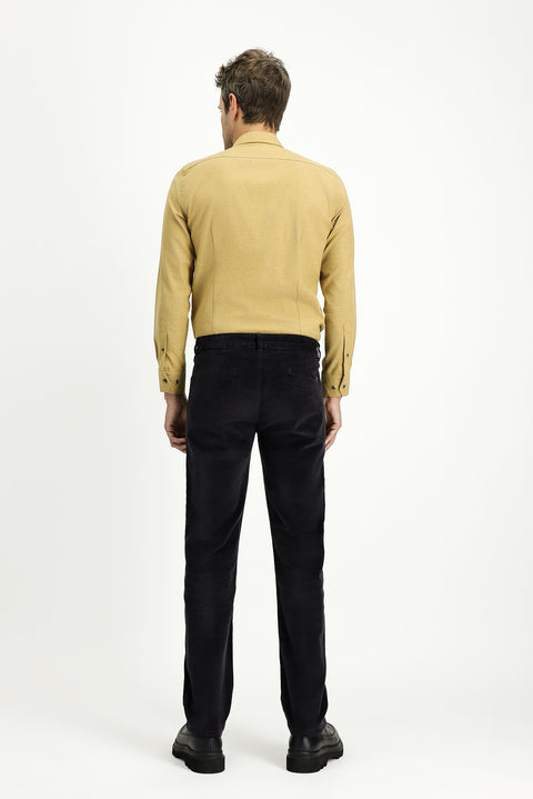 Dark Anthracite Relaxed Fit Stretch Corduroy Trousers