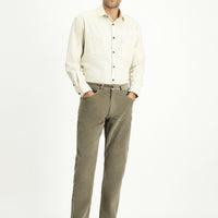 Open Mink Relaxed Fit Stretchy Velvet Trousers