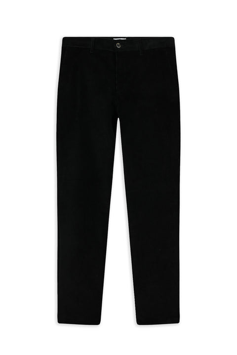 Siyah Relaxed Fit Rahat Kesim Likralı Kadife Pantolon