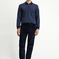 Dark Navy Relaxed Fit Stretchy Corduroy Trousers