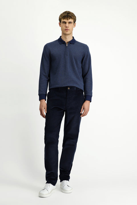 Dark Navy Relaxed Fit Stretchy Corduroy Trousers