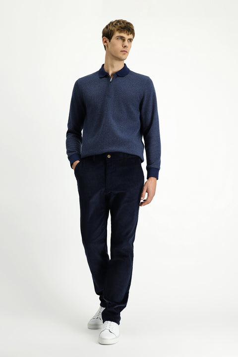 Dark Navy Relaxed Fit Stretchy Corduroy Trousers