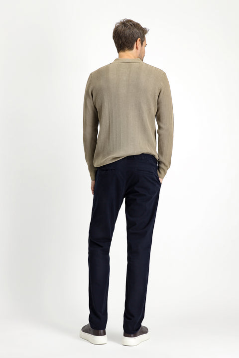 Dark Navy Slim Fit Skinny Stretch Drawstring Waist Jogger Pants