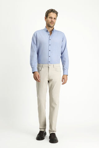  Açık Gri Slim Fit Dar Kesim Likralı Kanvas / Chino Pantolon