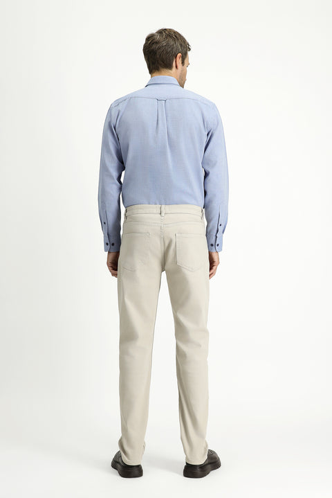 Light Grey Slim Fit Stretch Canvas / Chino Trousers