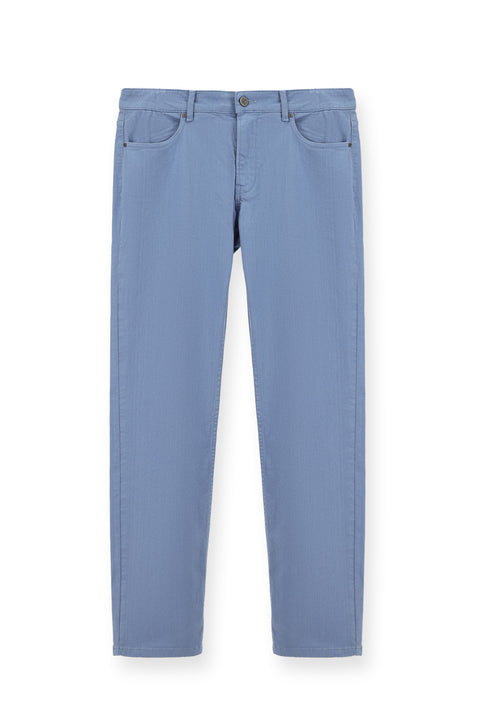 Blue Relaxed Fit Stretch Canvas / Chino Trousers