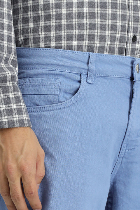 Blue Relaxed Fit Stretch Canvas / Chino Trousers