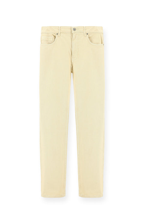 Ecru Relaxed Fit Stretch Canvas / Chino Trousers